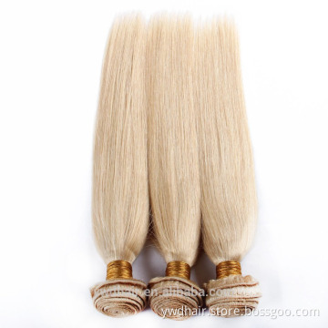 7A Silky Honey Blonde Brazilian Straight Hair 613 Remy Weave Bundles Human Hair